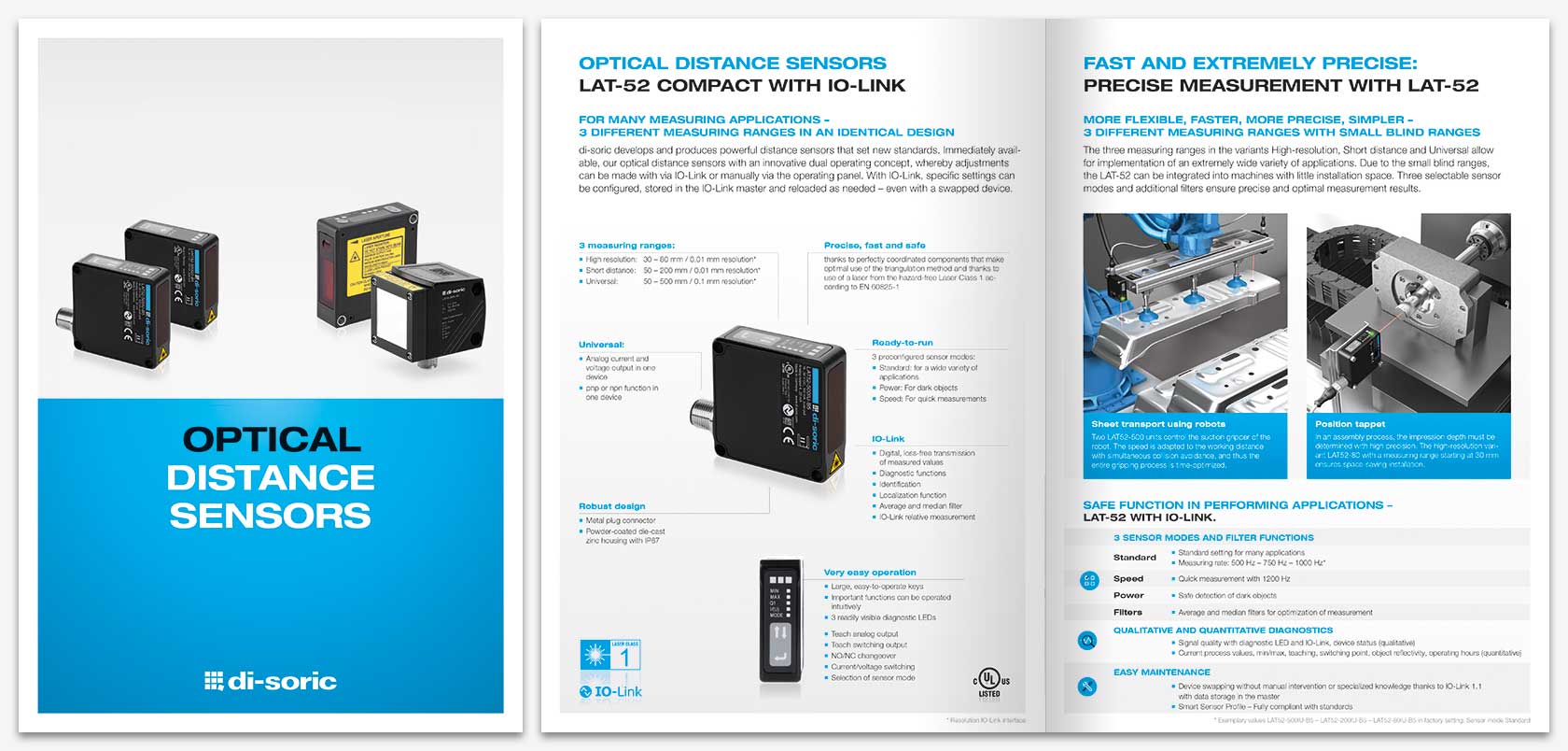 di-soric brochure Optical distance sensors